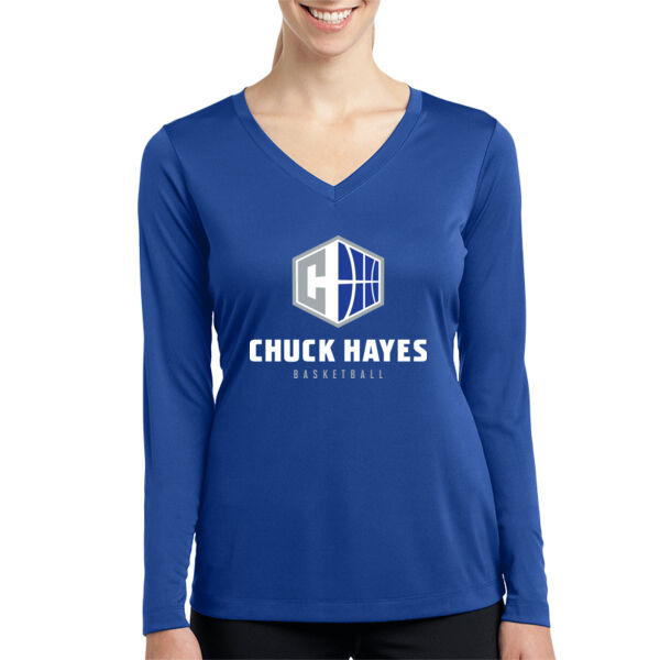 Chuck Hayes Ladies Long Sleeve PosiCharge Competitor V Neck Tee Thumbnail